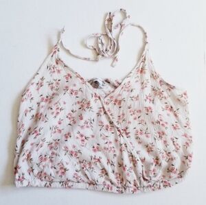 American Eagle Outfitters Floral Halter Crop Top Size Medium